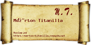 Márton Titanilla névjegykártya